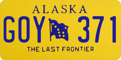 AK license plate GOY371
