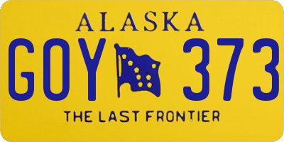 AK license plate GOY373