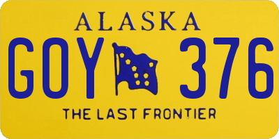 AK license plate GOY376
