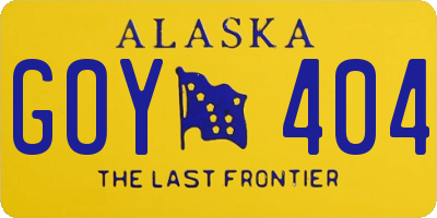 AK license plate GOY404