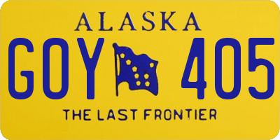 AK license plate GOY405