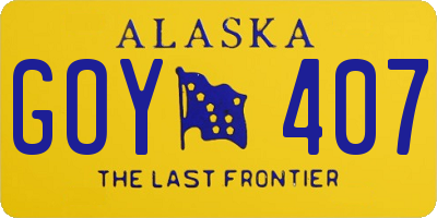 AK license plate GOY407