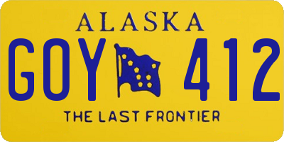 AK license plate GOY412