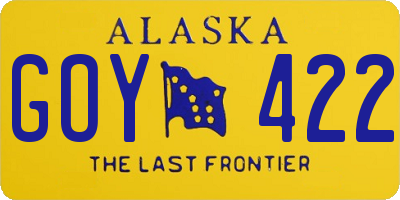 AK license plate GOY422