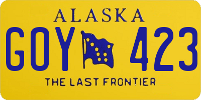 AK license plate GOY423