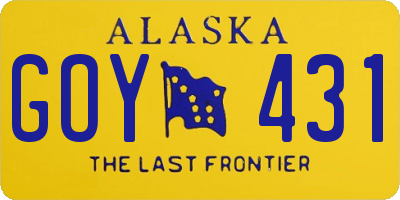 AK license plate GOY431