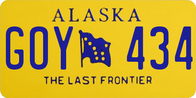 AK license plate GOY434
