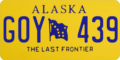 AK license plate GOY439