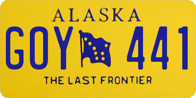 AK license plate GOY441