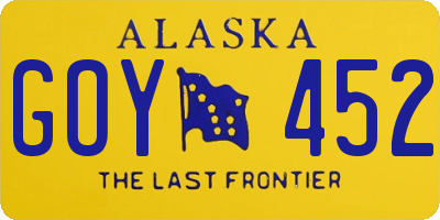 AK license plate GOY452