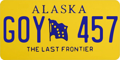 AK license plate GOY457