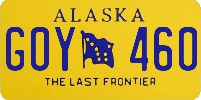 AK license plate GOY460