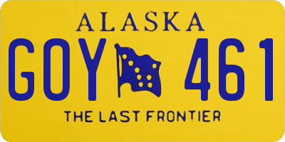 AK license plate GOY461
