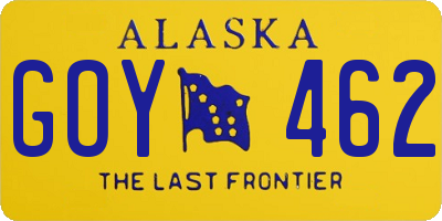 AK license plate GOY462