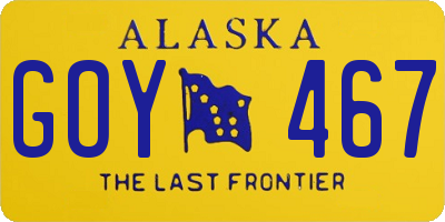 AK license plate GOY467