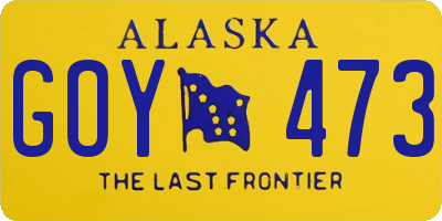 AK license plate GOY473