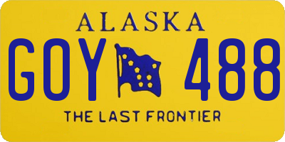 AK license plate GOY488