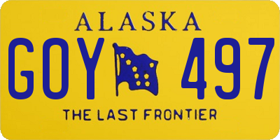 AK license plate GOY497