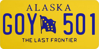 AK license plate GOY501
