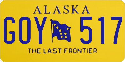 AK license plate GOY517