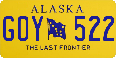 AK license plate GOY522