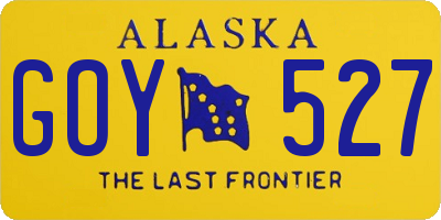 AK license plate GOY527