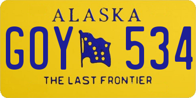 AK license plate GOY534