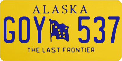 AK license plate GOY537