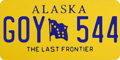 AK license plate GOY544