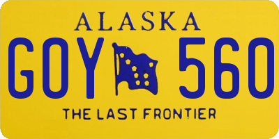 AK license plate GOY560