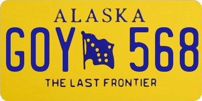 AK license plate GOY568