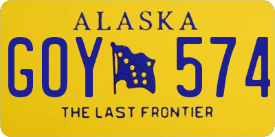 AK license plate GOY574