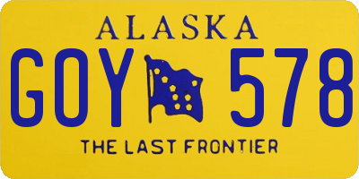 AK license plate GOY578