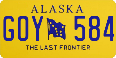 AK license plate GOY584