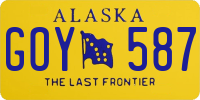 AK license plate GOY587