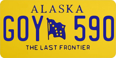 AK license plate GOY590