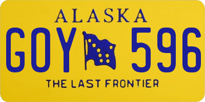 AK license plate GOY596