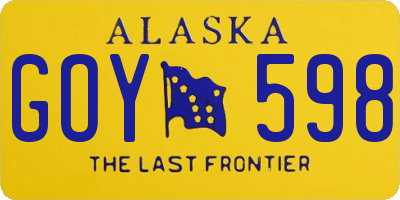 AK license plate GOY598