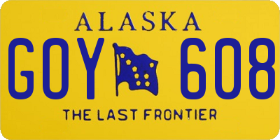 AK license plate GOY608