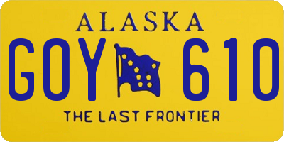 AK license plate GOY610