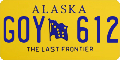 AK license plate GOY612