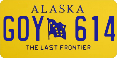 AK license plate GOY614