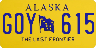AK license plate GOY615