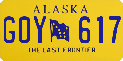 AK license plate GOY617