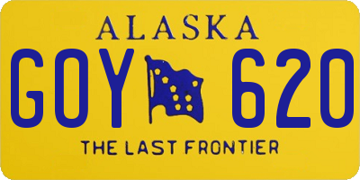 AK license plate GOY620