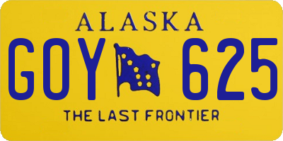 AK license plate GOY625