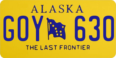 AK license plate GOY630