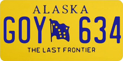 AK license plate GOY634