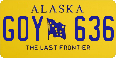 AK license plate GOY636