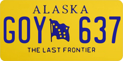 AK license plate GOY637